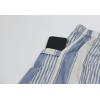 imagechouyatou Womens Vertical Striped High Waist Maxi Skirt Vintage Floral Cotton Long Skirt with PocketsBlue