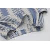 imagechouyatou Womens Vertical Striped High Waist Maxi Skirt Vintage Floral Cotton Long Skirt with PocketsBlue