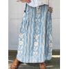 imagechouyatou Womens Vertical Striped High Waist Maxi Skirt Vintage Floral Cotton Long Skirt with PocketsFlower