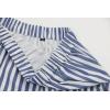 imagechouyatou Womens Vertical Striped High Waist Maxi Skirt Vintage Floral Cotton Long Skirt with PocketsNavy