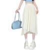 imagechouyatou Womens Asymmetrical Tulip Hem Party Dress Irregular Flowy Swing Accordion Pleated Midi Long SkirtApricot