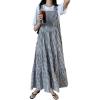 imagechouyatou Womens Retro Plaid Suspender Maxi Dress Sleeveless Ruffle Tiered Overall Jumper Long DressBlack