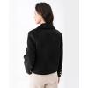 imagechouyatou Womens Business Casual Crop Wool Coat Double Breasted Dressy Short Blazer Jacket Pea CoatBlack