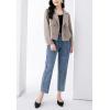imagechouyatou Womens Business Casual Crop Wool Coat Double Breasted Dressy Short Blazer Jacket Pea CoatOatmeal