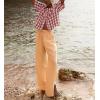 imagechouyatou Womens Gingham Button Down Shirt Cotton Shirt Plaid Blouses Short Sleeve Summer Tunic TopsPink