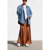 imagechouyatou Womens Boyfriend Button Down Denim Jacke Shacket Loose Casual Lightweight Jean Shirt JacketBlue
