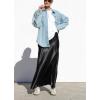 imagechouyatou Womens Boyfriend Button Down Denim Jacke Shacket Loose Casual Lightweight Jean Shirt JacketLight Blue