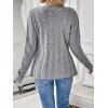 imagechouyatou Womens Fall Trendy Open Front Cable Knit Cardigan Cozy Business Casual Sweater JacketGrey
