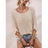 imagechouyatou Womens Oversized Short Sleeve Crochet Sweater Tops Beach Cover Up Summer TShirtApricot