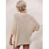 imagechouyatou Womens Oversized Short Sleeve Crochet Sweater Tops Beach Cover Up Summer TShirtApricot