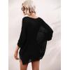 imagechouyatou Womens Oversized Short Sleeve Crochet Sweater Tops Beach Cover Up Summer TShirtBlack