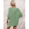 imagechouyatou Womens Oversized Short Sleeve Crochet Sweater Tops Beach Cover Up Summer TShirtGreen
