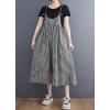 imagechouyatou Womens Plaid Wide Leg Romper Long Pants Loose Fit Baggy Sleeveless One Piece Capri Jumpsuit CulottesBlack