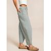 imagechouyatou Womens Baggy Mid Rise Barrel Jeans Boyfriend Y2K Striped Wide Leg Cropped Denim PantsRetro Blue