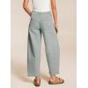 imagechouyatou Womens Baggy Mid Rise Barrel Jeans Boyfriend Y2K Striped Wide Leg Cropped Denim PantsRetro Blue