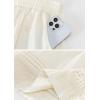 imagechouyatou Womens Summer Eyelet Embroidery Wide Leg Shorts Elastic Waist Loose Comfy Beach Shorts with PocketsApricot