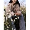 imagechouyatou Womens Fall Business Casual Herringbone Jacket Loose Fit Collarless Button Down CoatKhaki