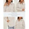 imageOSTOO Womens 2025 Oversized Lightweight Long Sleeves Shacket Jacket Button Down Wool Blend Coats with PocketsPink