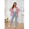 imageOSTOO Womens 2025 Oversized Lightweight Long Sleeves Shacket Jacket Button Down Wool Blend Coats with PocketsPink