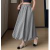 imagechouyatou Womens Retro Plaid Bubble Puffy Skirt High Elastic Waist A Line Swing Midi Long Skirt with PocketsPlaid Black