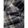 imagechouyatou Womens Business Casual Wool Blazer Jacket Coat Notched Collar Double Breasted Plaid Pea CoatDark Blue
