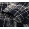 imagechouyatou Womens Business Casual Wool Blazer Jacket Coat Notched Collar Double Breasted Plaid Pea CoatDark Blue