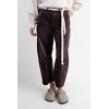 imagechouyatou Womens High Waisted Baggy Crop Corduroy Pants 2025 Fall Casual Barrel Harem Pants TrousersBlack