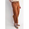 imagechouyatou Womens High Waisted Baggy Crop Corduroy Pants 2025 Fall Casual Barrel Harem Pants TrousersOrange