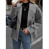 imagechouyatou Womens Winter Loose Fit Cropped Wool Coat Double Breasted Dressy Short Blazer Jacket PeacoatDark Grey