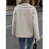 imagechouyatou Womens Winter Loose Fit Cropped Wool Coat Double Breasted Dressy Short Blazer Jacket PeacoatLight Grey