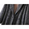 imagechouyatou Womens Winter Herringbone Stripe Long Wool Coat Double Breasted Dressy Casual Trench Coat OvercoatDark Grey