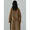 imagechouyatou Womens Winter Hidden Single Breasted Wool Coat Raglan Sleeve Business Long Wool OvercoatBrown