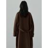 imagechouyatou Womens Winter Hidden Single Breasted Wool Coat Raglan Sleeve Business Long Wool OvercoatCoffee