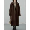 imagechouyatou Womens Winter Hidden Single Breasted Wool Coat Raglan Sleeve Business Long Wool OvercoatCoffee