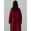 imagechouyatou Womens Winter Hidden Single Breasted Wool Coat Raglan Sleeve Business Long Wool OvercoatRed