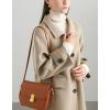imagechouyatou Womens Winter Wool Trench Coat Button Down Business Casual Turn Down Collar Midi Long OvercoatKhaki