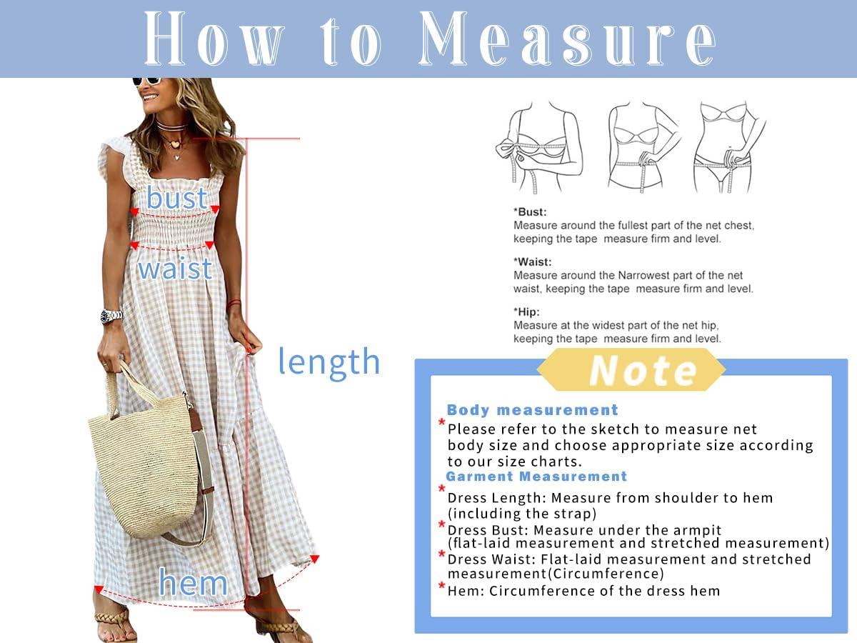 imagechouyatou Womens Retro Plaid Smocked Dress Spaghetti Strap Flounce Long DressPink