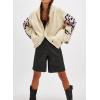 imagechouyatou Womens Fall Casual 2025 Floral Sweater Cardigans Oversized Button Down Chunky Knit Sweater CoatiganBeige