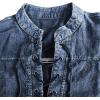 imagechouyatou Mens Vintage Tie Dye LaceUp Notch Neck Hippie Pullover Henley Shirt XXLarge Blue