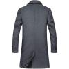 imagechouyatou Mens Classic Notched Collar Double Breasted Wool Blend Pea Coat Medium LongGrey