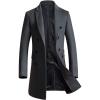 imagechouyatou Mens Classic Notched Collar Double Breasted Wool Blend Pea Coat Medium LongGrey