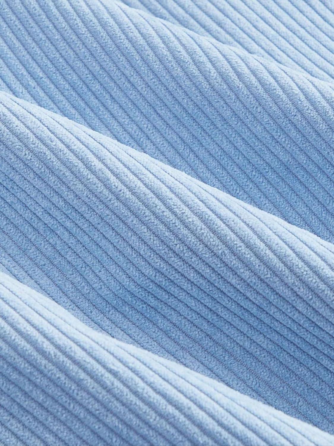 imagechouyatou Womens Fall Corduroy Overall Dress Adjustable Strap A Line Flare Pinafore Midi Jumper DressAzure