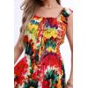 imageOSTOO Womens 2025 Summer Sleeve Boho Floral Print Casual Loose Flowy Maxi DressColorSun Flowers
