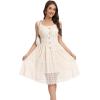 imageWomens 2025 Summer Short Dress Square Neck Hollow Out Lace Casual Beach DressesApricot