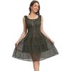 imageWomens 2025 Summer Short Dress Square Neck Hollow Out Lace Casual Beach DressesArmy Green