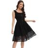 imageWomens 2025 Summer Short Dress Square Neck Hollow Out Lace Casual Beach DressesBlack