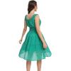 imageWomens 2025 Summer Short Dress Square Neck Hollow Out Lace Casual Beach DressesGreen