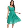 imageWomens 2025 Summer Short Dress Square Neck Hollow Out Lace Casual Beach DressesGreen