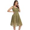 imageWomens 2025 Summer Short Dress Square Neck Hollow Out Lace Casual Beach DressesOlive Green