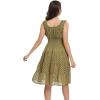 imageWomens 2025 Summer Short Dress Square Neck Hollow Out Lace Casual Beach DressesOlive Green